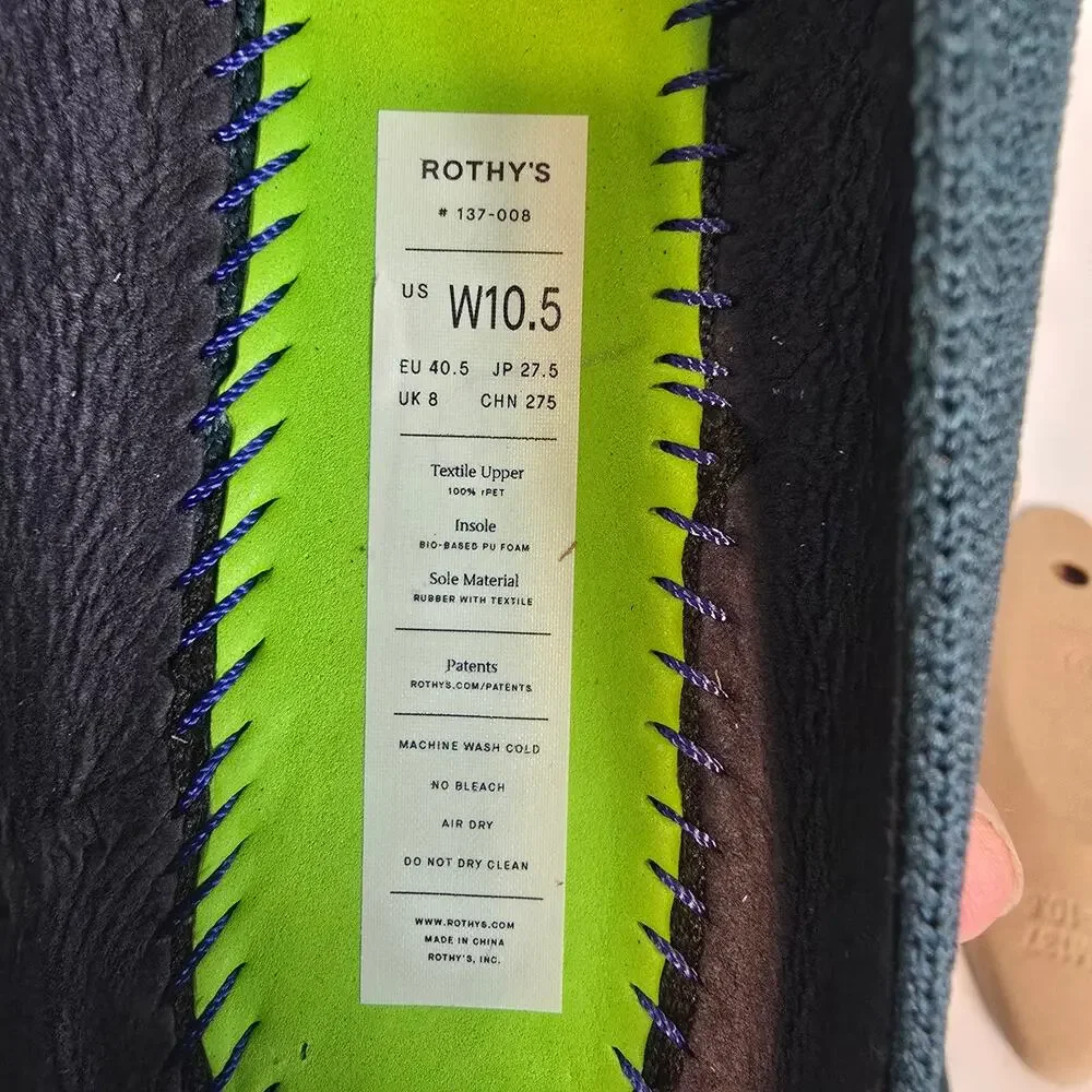 Rothy’s Almond Demi Mule Deep Emerald Knit Slip-On 10.5 NIB with Box - Picture 7 of 9